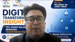 Ketua Relawan TIK Jawa Timur, Muhajir Sulthonul Aziz menyampaikan pemaparan Digital Transformation Insight